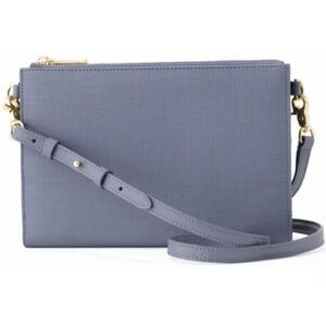 DAGNE DOVER Essentials Crossbody Bag Purse Coated Canvas Clutch‎ Wallet Ash Blue